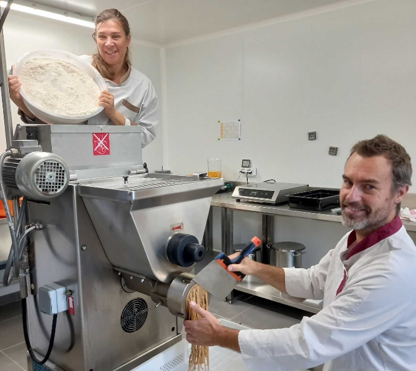 Le Gaec les écureuils à Allaire produit Les pâtes fraîche aux œufs du Gaec les Ecureuils fonctionnent bien en restauration collective © Gaec les Ecureuils