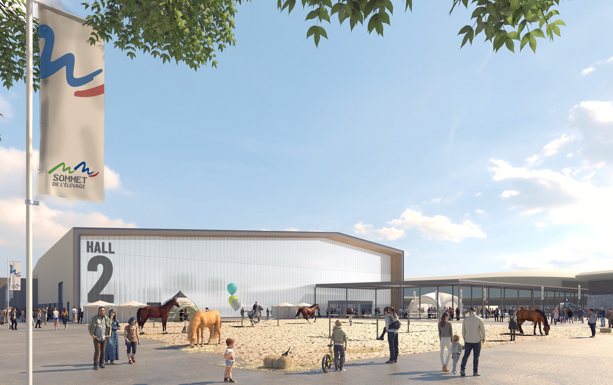 Image de synthèse du futur hall 2 du Sommet de l’élevage (Crédit photo : Sommet de l’élevage)