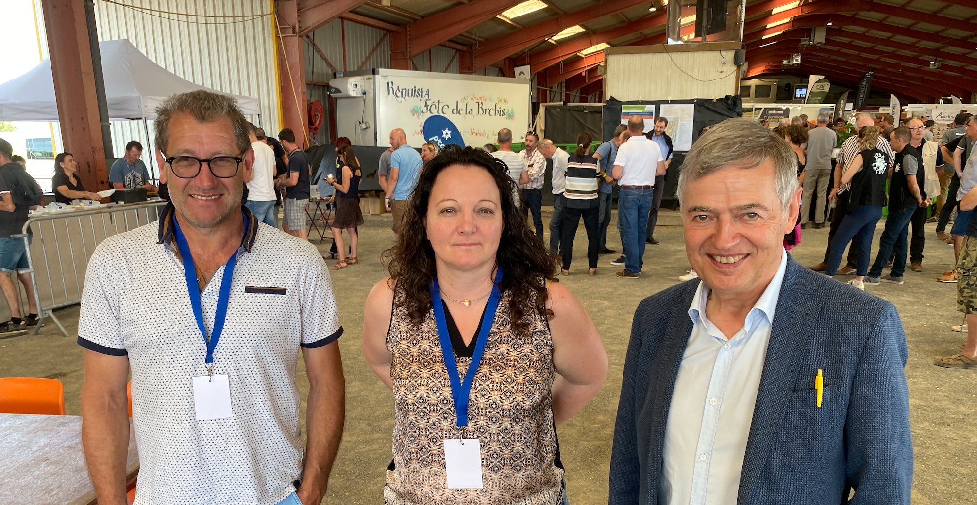 Michel Laurens, Adeline Canac et Michel Causse, respectivement président de l’association Fête de la brebis, vice-présidente de la Chambre d’agriculture, maire de Réquista et président de la communauté de communes du Réquistanais