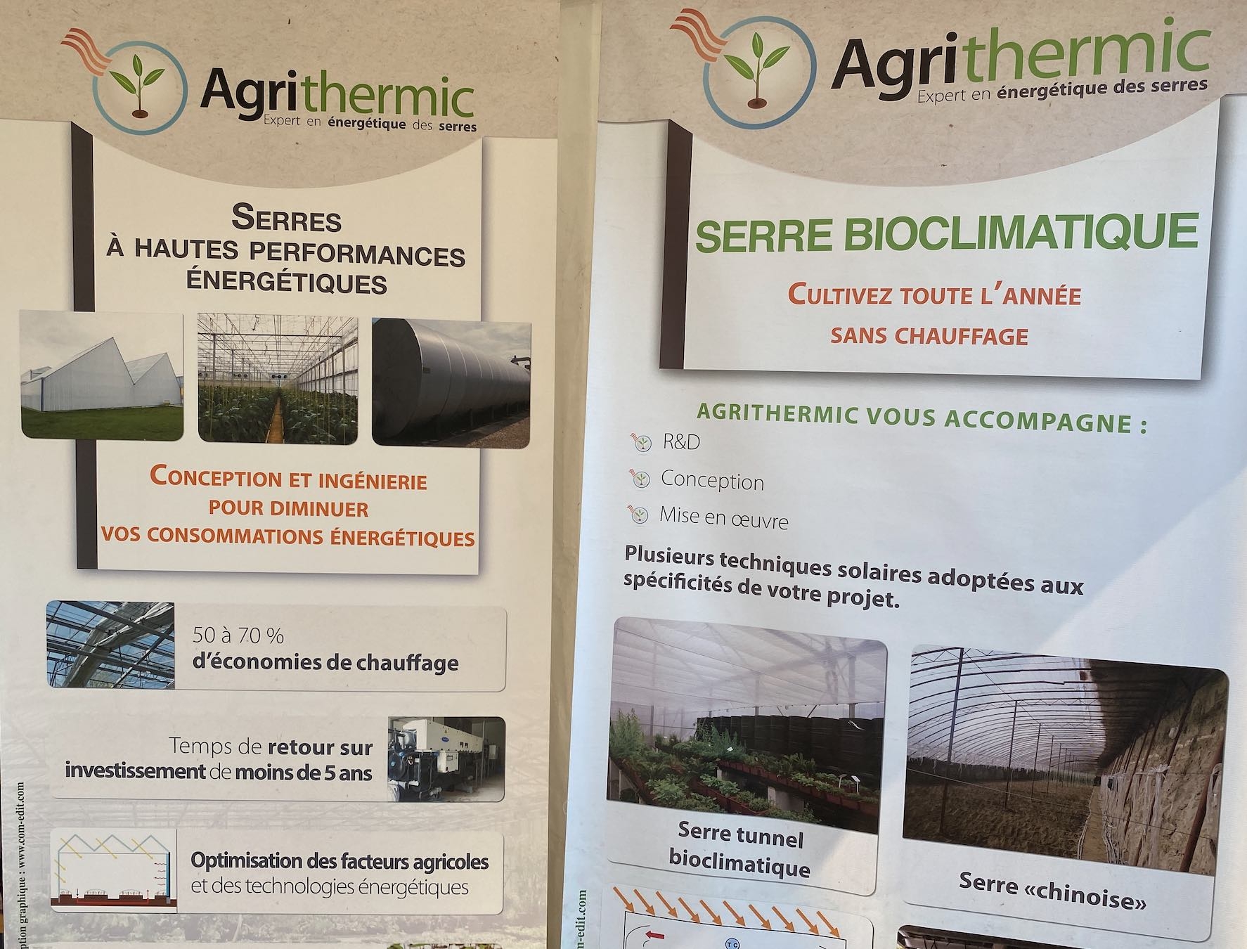 Agrithermic développe différents concepts de serres bio-climatiques, autrement dit des serres solaires passives