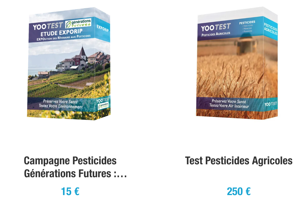 Le laboratoire Yootest propose des kits pour tester l’exposition des riverains aux pesticides (Source Yootest)