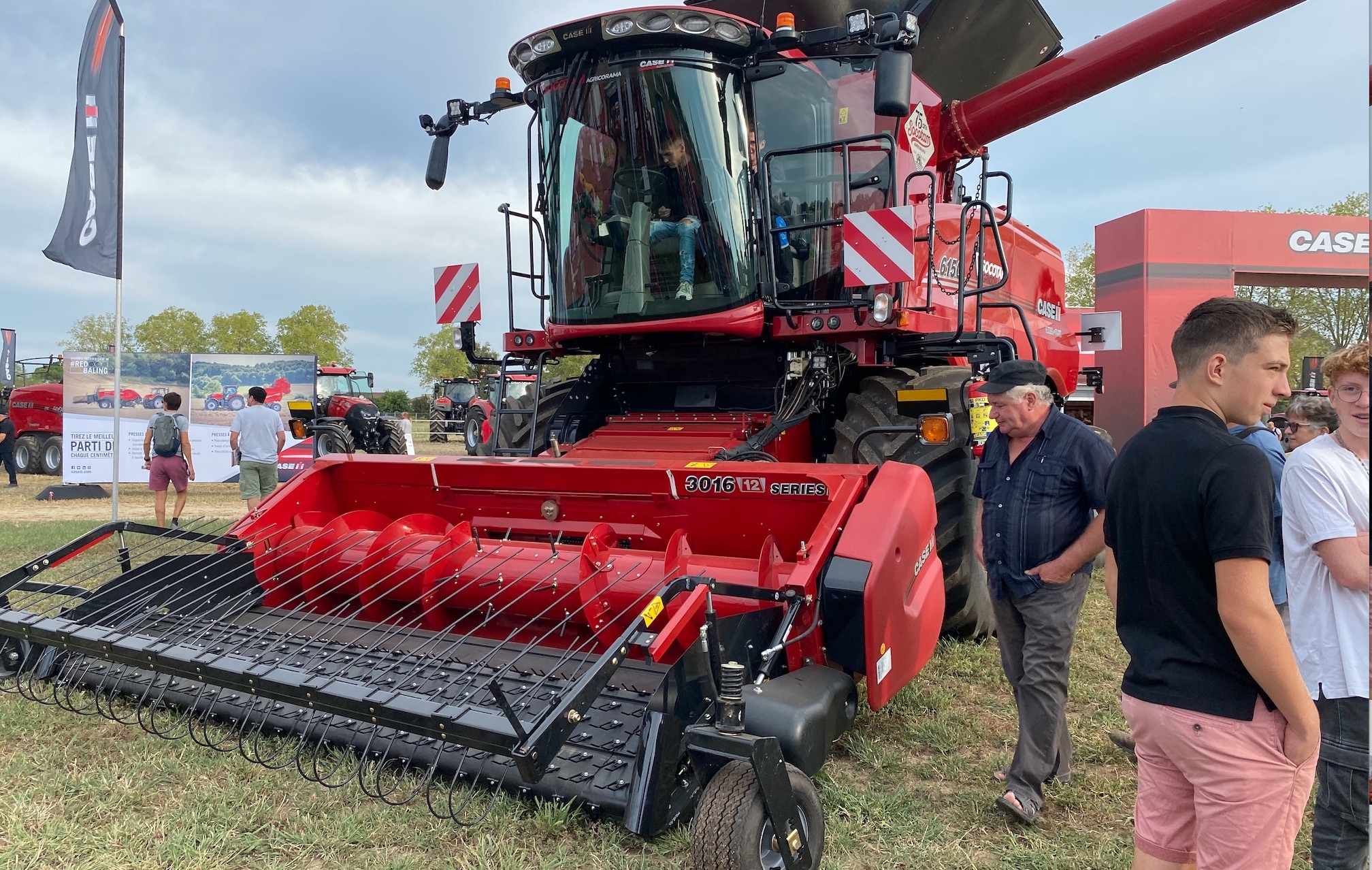 En assurant la récolte d’andains, les pick-up ramasseurs limitent les pertes de graines telles que pois, lentille, haricots (Crédit photo : R. Lecocq)