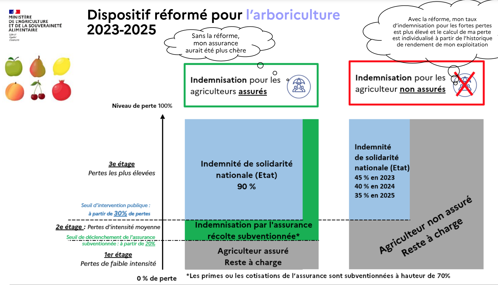 Le dispositif applicable à l’arboriculture (Source : ministère de l’Agriculture)