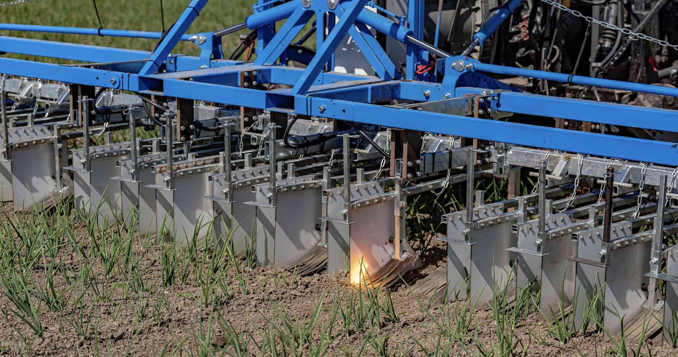 La génératrice de 180 kW envoie un courant de plusieurs milliers de volts détruisant les tissus de la plante de manière irréversible jusqu’au bout des racines