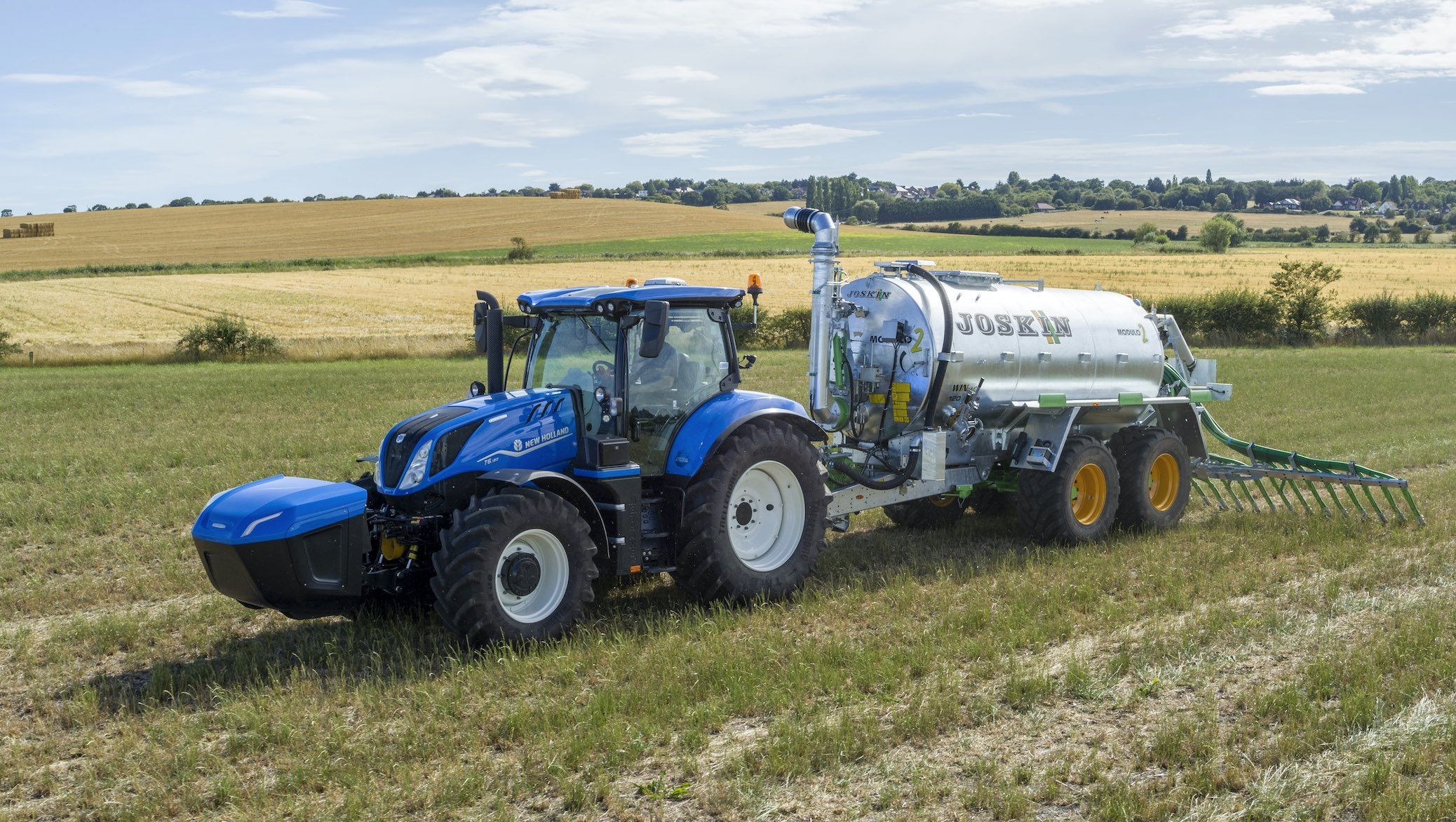 Equipé du moteur NEF 6,7 litres, Le T6 Methane Power offre les mêmes performances que son équivalent diesel, soit une puissance à 180 ch et un couple à 740 Nm (Crédit photo : New Holland)