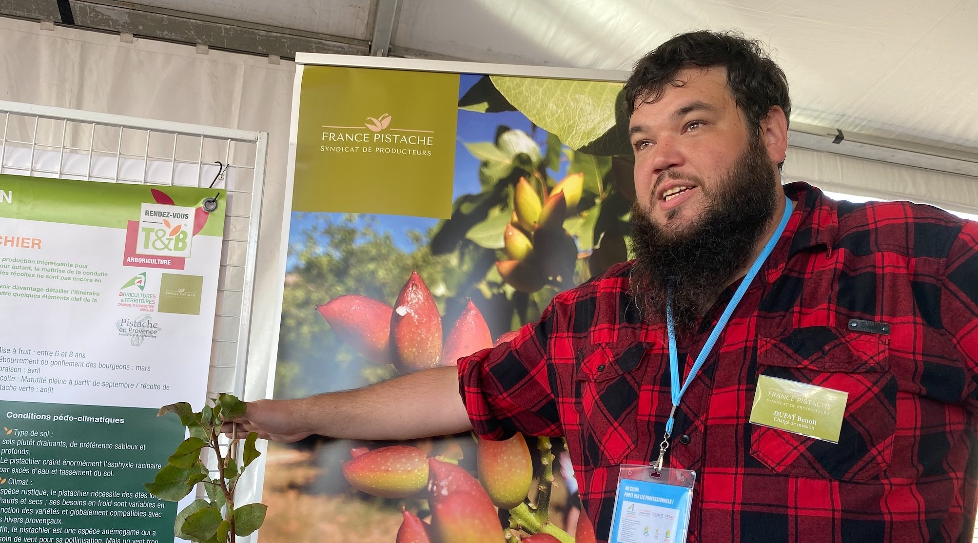 Benoit Dufaÿ, chargé de mission à France Pistache : « Les données technico-économiques ne sont pas finalisées et nous n’avons pas de recul sur la productivité de l’espèce en Provence » (Crédit photo : R. Lecocq)