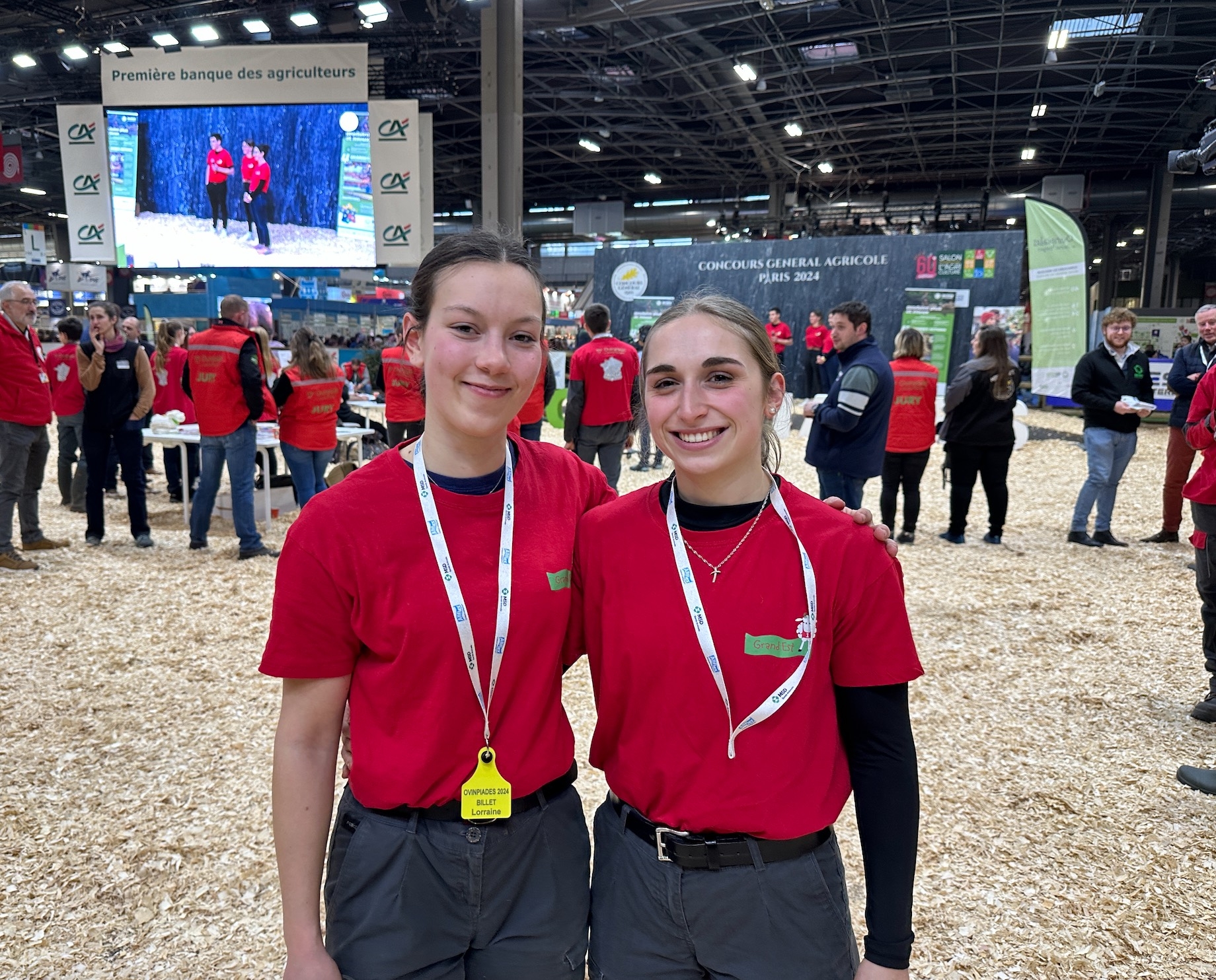 Lorraine Billet (à gauche) et Anne Lucchese sur le ring des Ovinpiades le 24 février