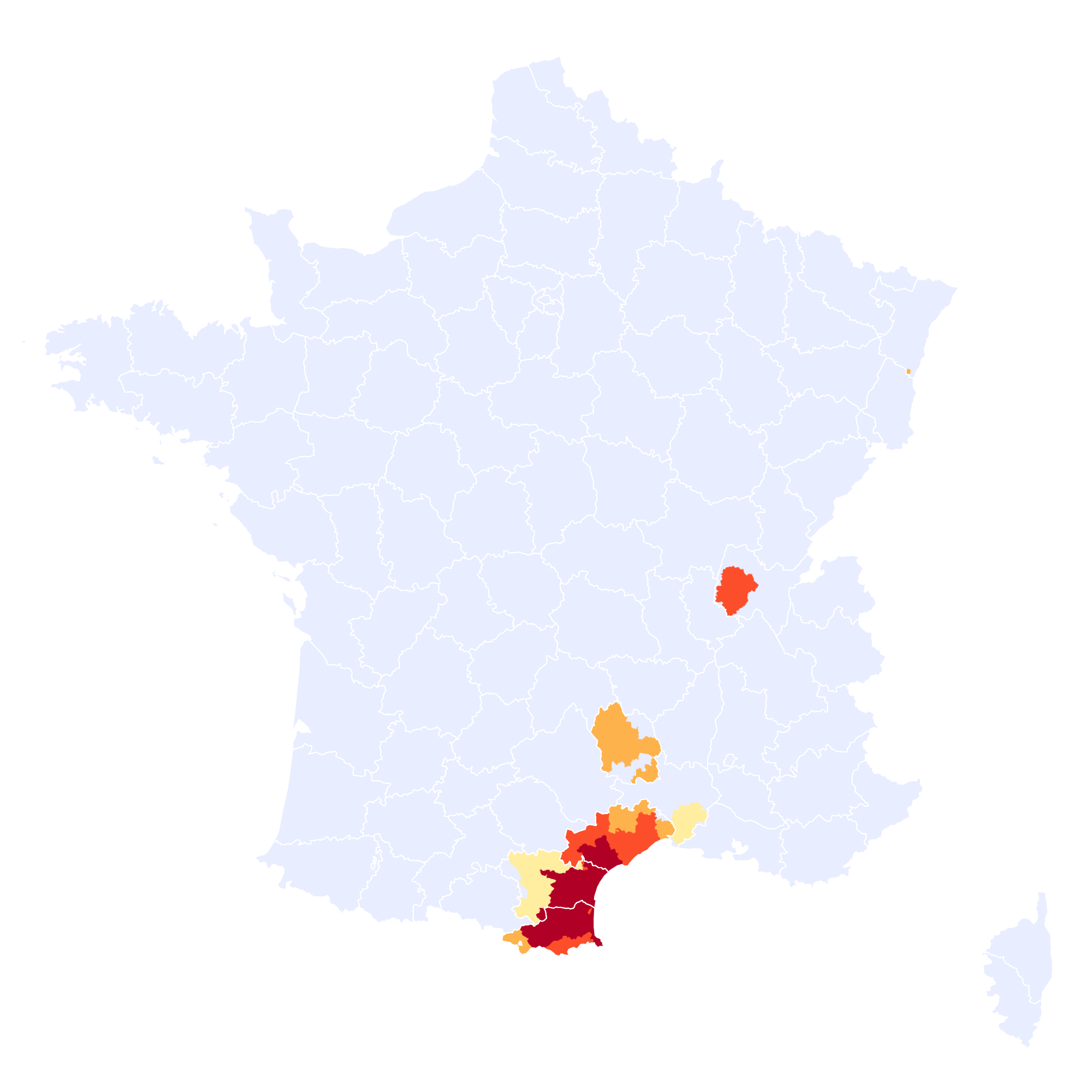 Arrêtés sécheresse publiés au 30 janvier 2024 (Source : ministère de la Transition écologique)