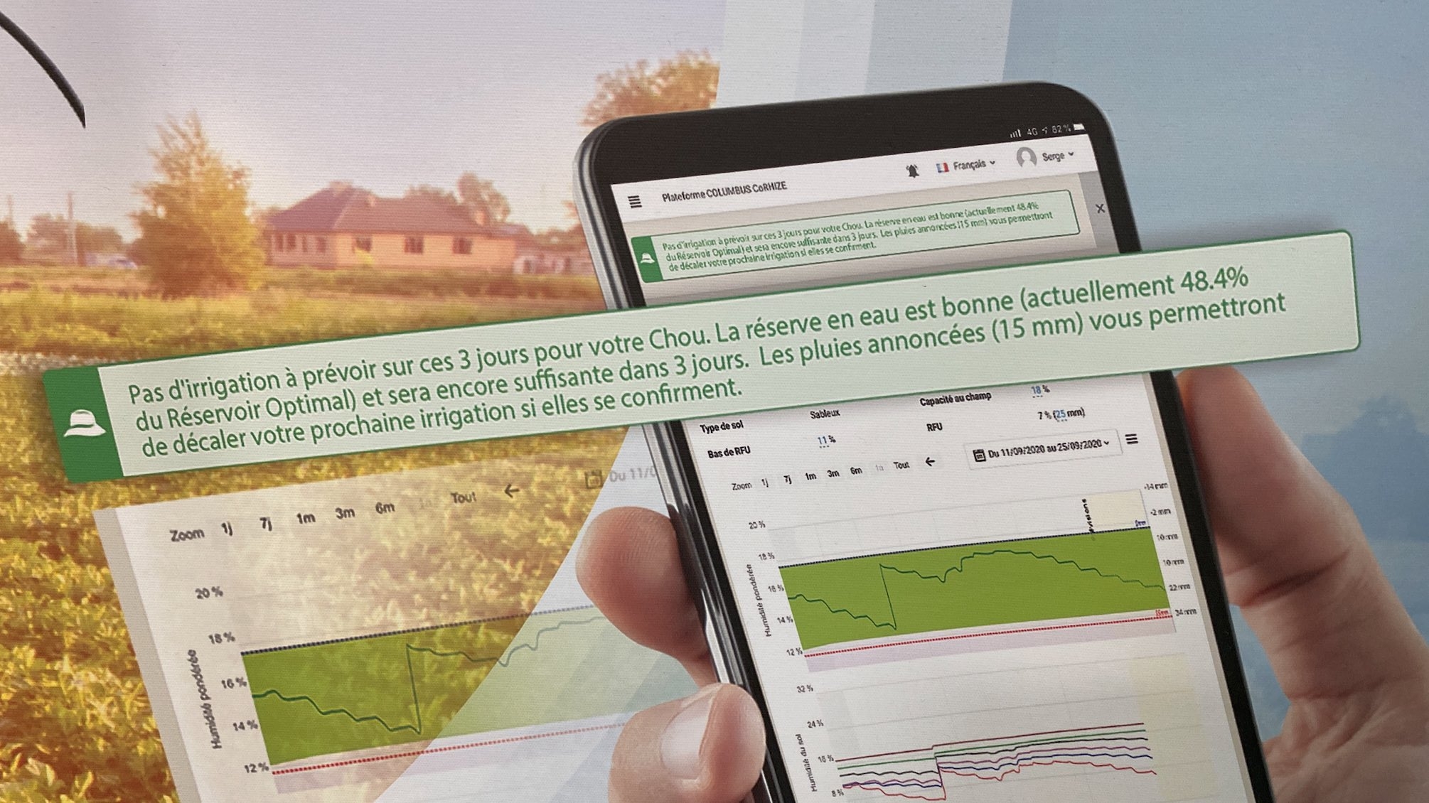 L’application formule une préconisation, qui prend la forme de deux ou trois phrases telles qu’un technicien les formulerait face à un agriculteur