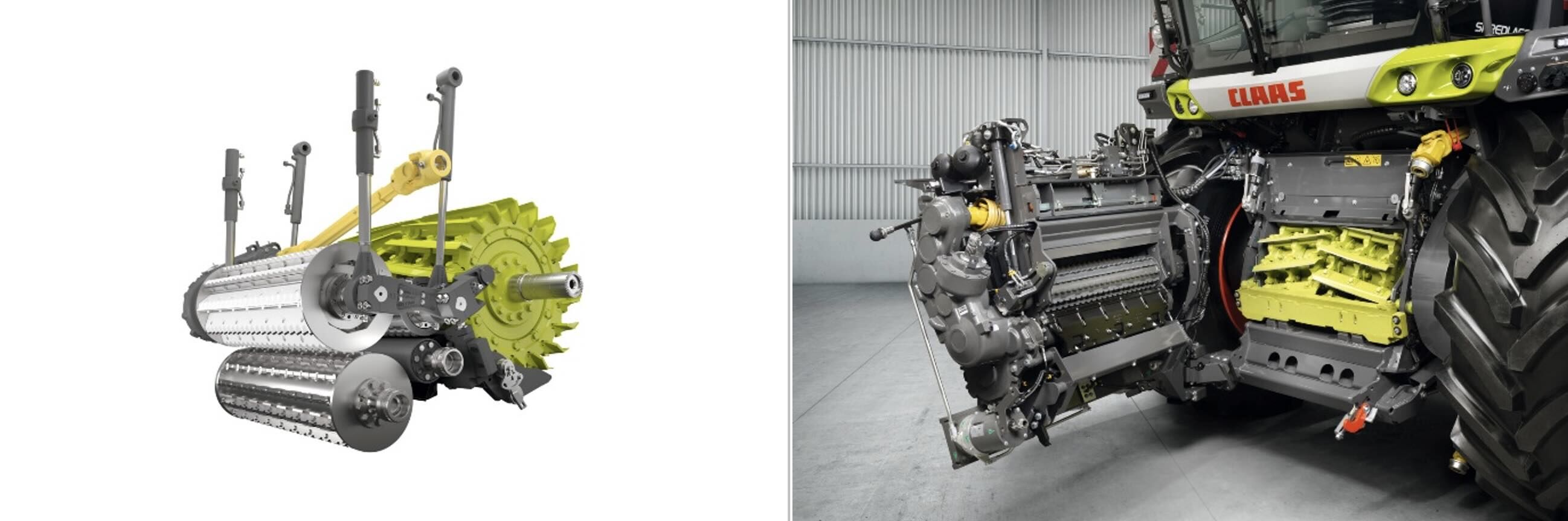D'une largeur de 910 mm, le rotor V-Flex garantit en continu un flux de récolte de la meilleure qualité et sans bourrages, même en cas d'andains volumineux ou de conditions d'ensilage difficiles