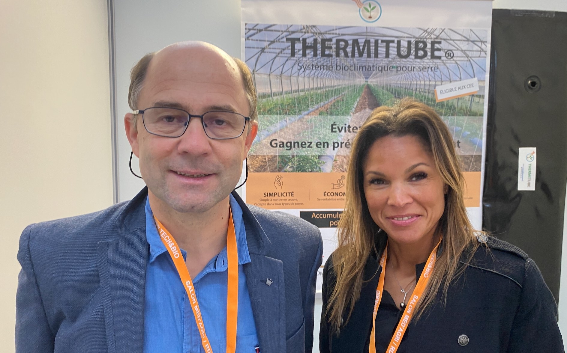 Vincent Stauffer, président de ThermiTube, et Isabelle Guéret, chargée de marketing (Crédit photo : R. Lecocq)