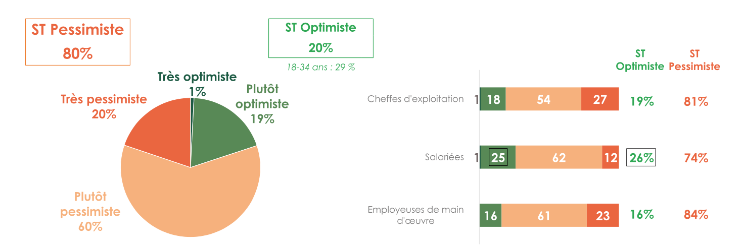 Les femmes portent un regard particulièrement pessimiste sur l’avenir du secteur (Source : Verian - MSA)