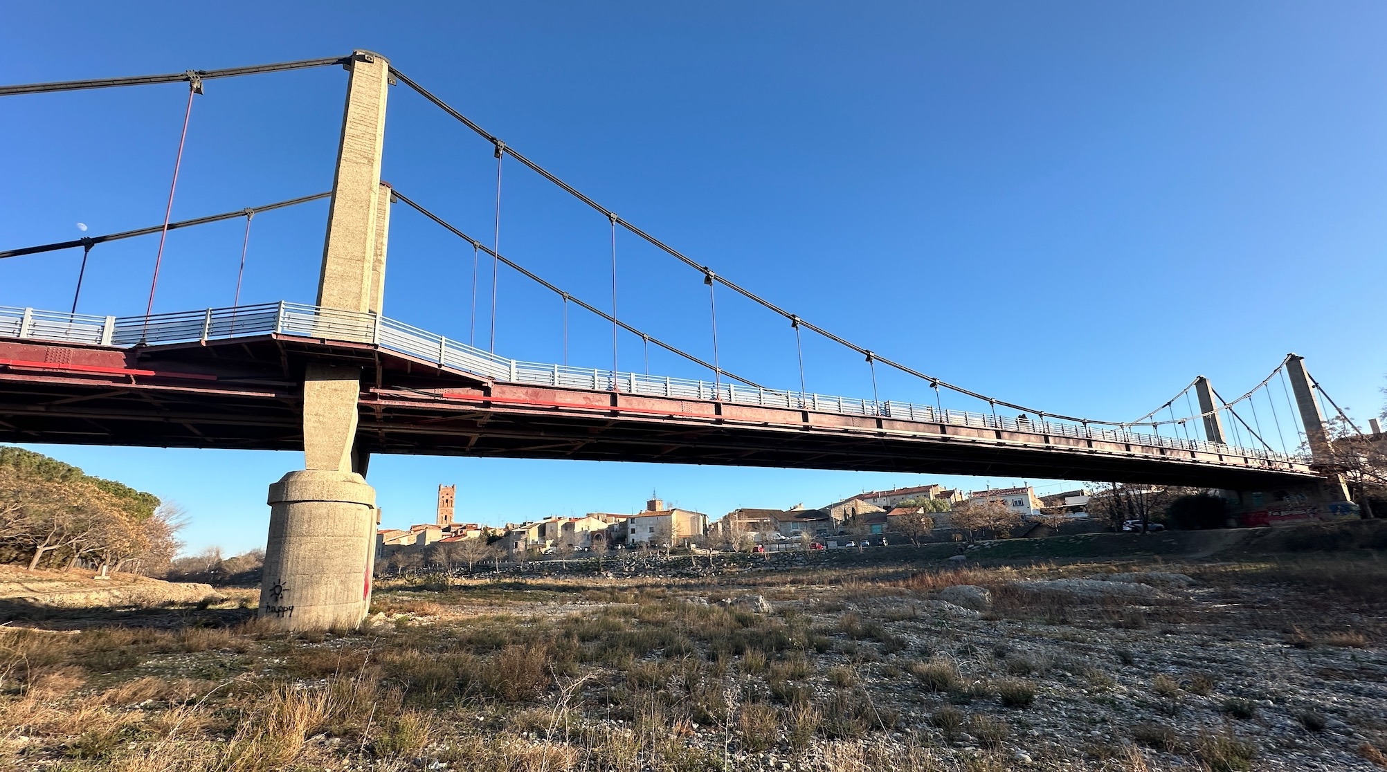 L’Agly, un fleuve côtier à sec, le 21 janvier à Rivesaltes (Pyrénées-Orientales)