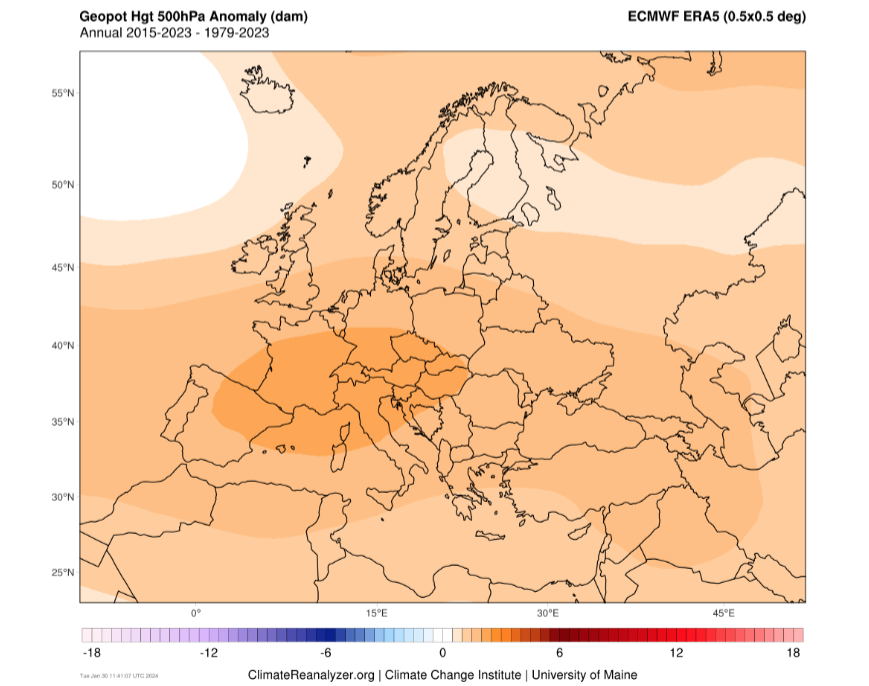 La réanalyse du modèle ECMWF (modèle de prévisions météorologiques européens)